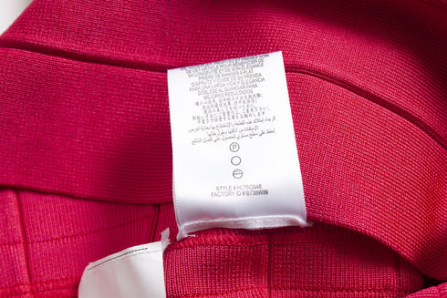 Women's Herve Leger, Fuchsia Zoe body con stretch dress