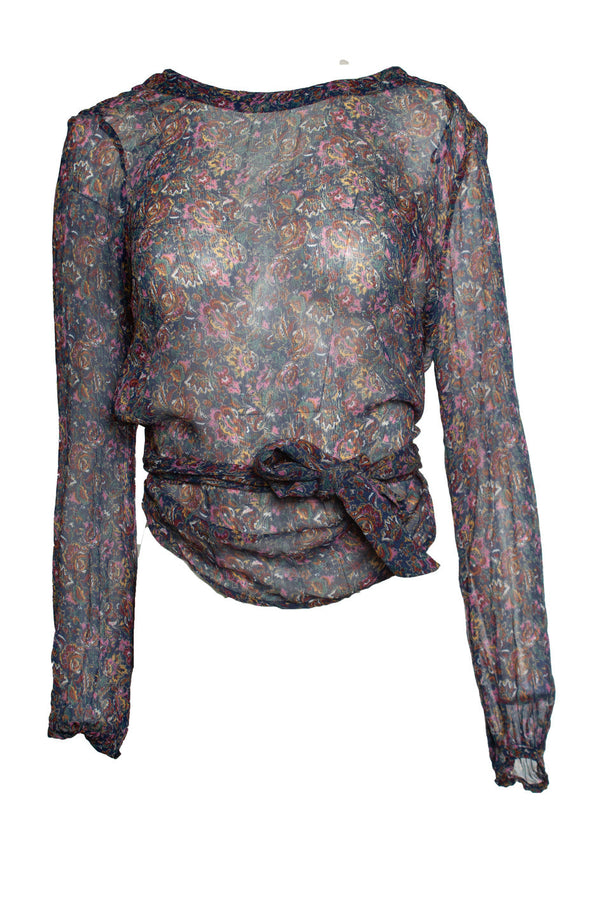 Women's Ba&sh, Danny wrap blouse with floral print