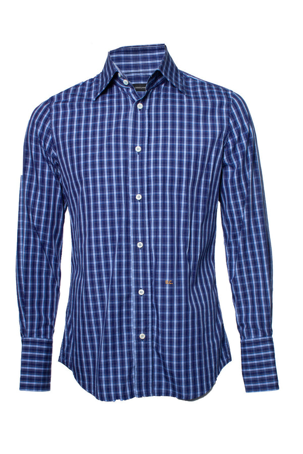 Men's Dsquared2, dark blue checkered blouse