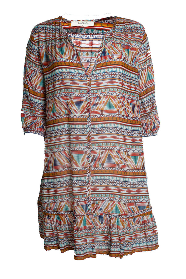 Women's Ba&sh, ethnic printed poppy multi dress