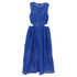 Women's Self-Portrait Cutout Broderie Anglaise Midi Dress in Blue Cotton