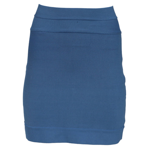 Women's Herve Leger Fitted Mini Skirt in Light Blue Rayon