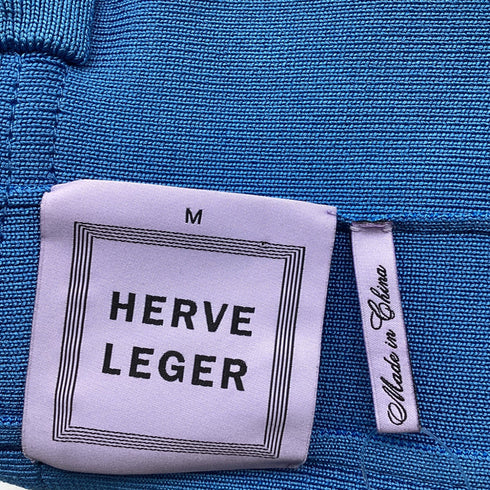 Women's Herve Leger Fitted Mini Skirt in Light Blue Rayon