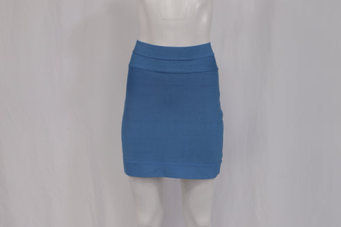 Women's Herve Leger Fitted Mini Skirt in Light Blue Rayon