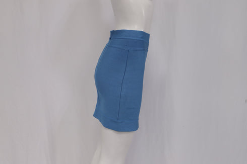Women's Herve Leger Fitted Mini Skirt in Light Blue Rayon