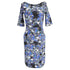 Women's Erdem Floral Print Midi Dress in Blue Viscose