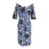 Women's Erdem Floral Print Midi Dress in Blue Viscose