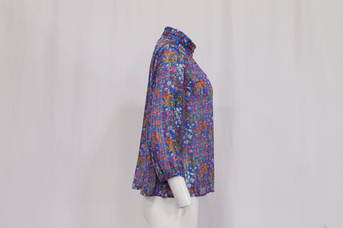 Women's Ba&Sh Floral-Print Mock Neck Blouse in Multicolor Polyester