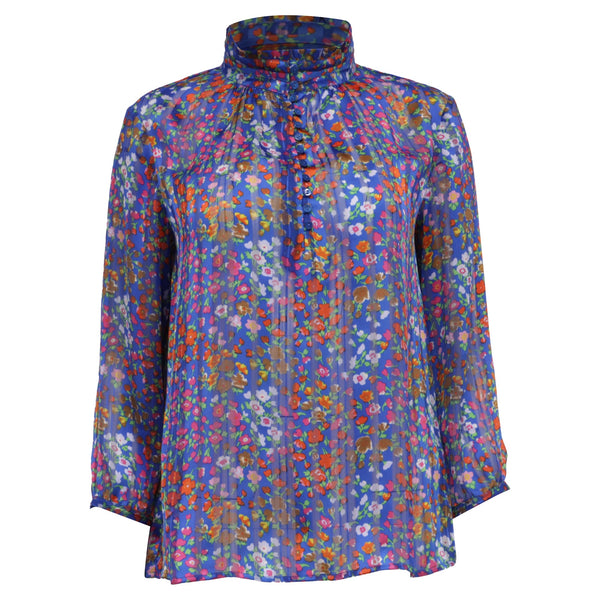 Women's Ba&Sh Floral-Print Mock Neck Blouse in Multicolor Polyester