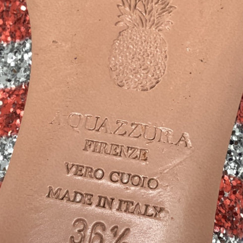 Women's Aquazzura Christy USA Flag Ballet Flats in Multicolor Glitter