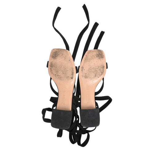 Women's Gianvito Rossi Janis Low Sandals In Black Suede