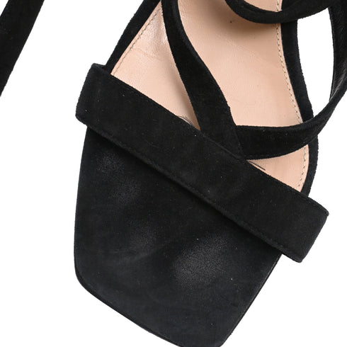 Women's Gianvito Rossi Janis Low Sandals In Black Suede