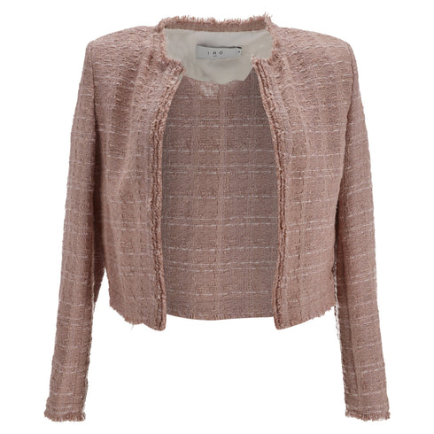 Women's Iro Shavani Fringe Jacket in Pink Cotton