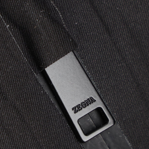 Men's Zegna Toggle-Cuff Straight-Leg Trousers in Black Polyester
