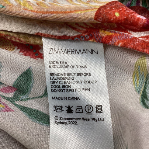 Women's Zimmermann Ginger Floral-Print Wide-Leg Pants in Multicolor Silk