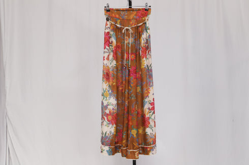 Women's Zimmermann Ginger Floral-Print Wide-Leg Pants in Multicolor Silk