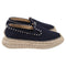 Women's Christian Louboutin Espaboat Espadrille Shoes in Navy Blue Canvas