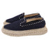 Women's Christian Louboutin Espaboat Espadrille Shoes in Navy Blue Canvas