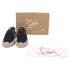 Women's Christian Louboutin Espaboat Espadrille Shoes in Navy Blue Canvas
