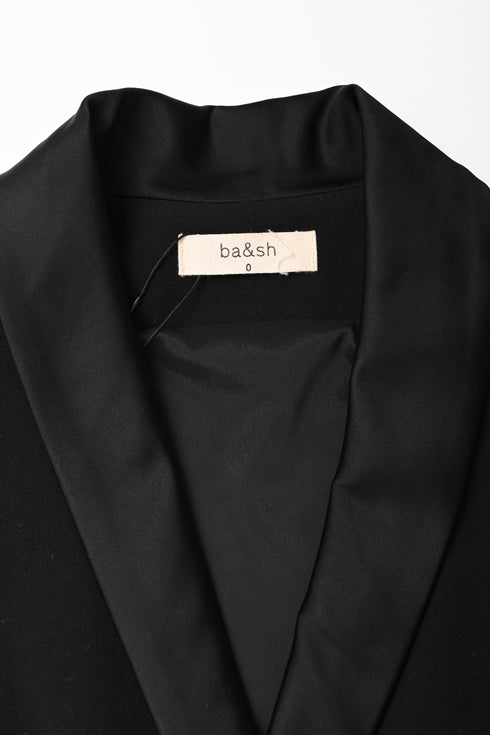 Women's Ba&Sh Coston Flared Mini Dress in Black Wool