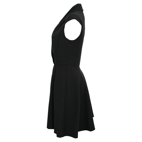 Women's Ba&Sh Coston Flared Mini Dress in Black Wool