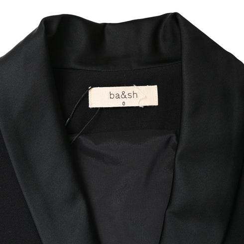 Women's Ba&Sh Coston Flared Mini Dress in Black Wool