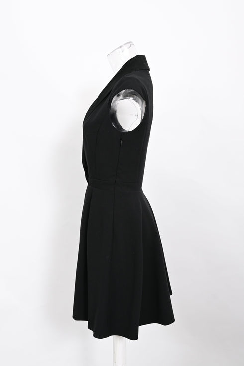 Women's Ba&Sh Coston Flared Mini Dress in Black Wool