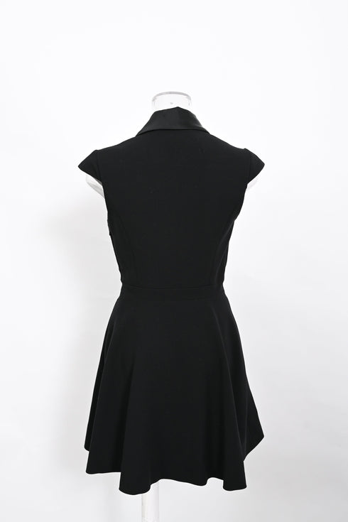 Women's Ba&Sh Coston Flared Mini Dress in Black Wool