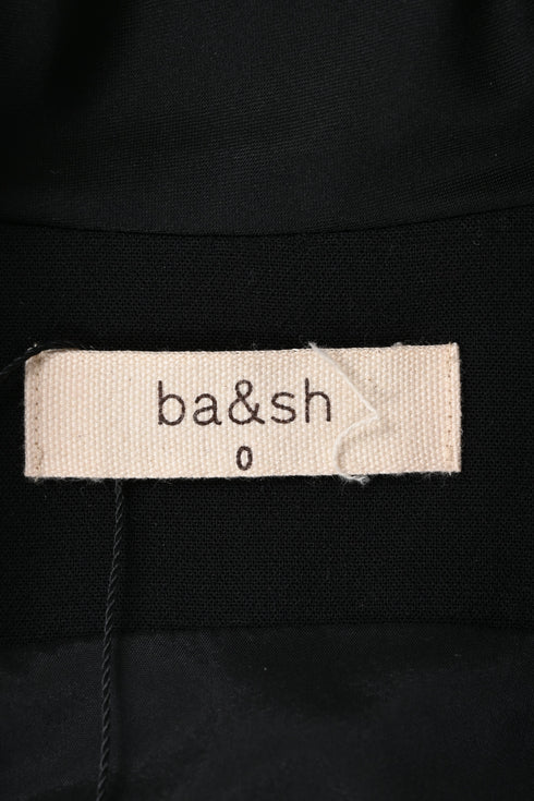 Women's Ba&Sh Coston Flared Mini Dress in Black Wool