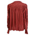Women's Ulla Johnson Mila Ruffle Blouse in Red Polyester
