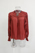 Women's Ulla Johnson Mila Ruffle Blouse in Red Polyester