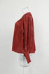 Women's Ulla Johnson Mila Ruffle Blouse in Red Polyester