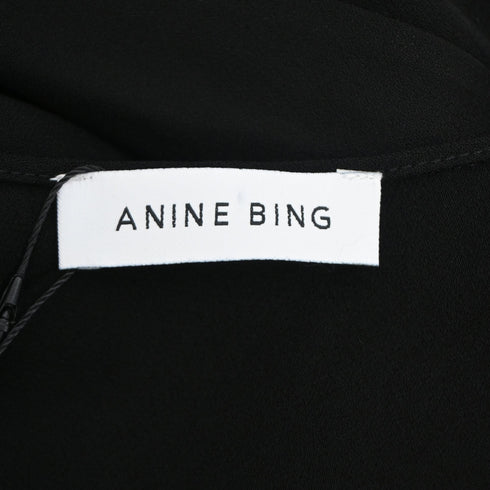 Women's Anine Bing Chain Strap Midi Slip Dress in Black Viscose