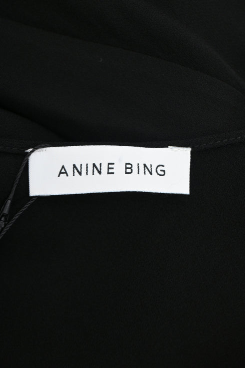 Women's Anine Bing Chain Strap Midi Slip Dress in Black Viscose