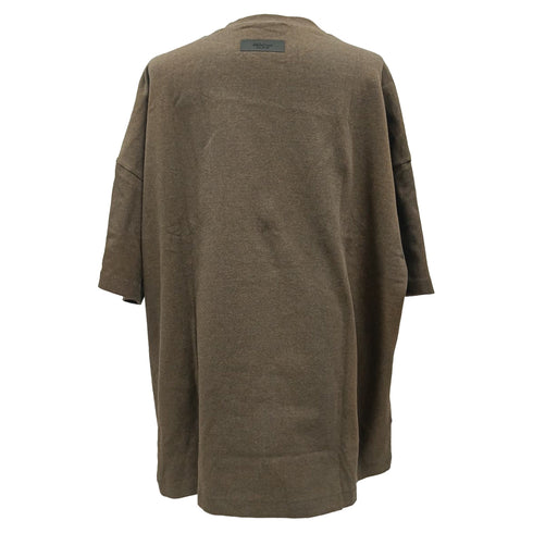 Men's Fear of God Essentials Oversized Logo T-Shirt in Brown Cotton