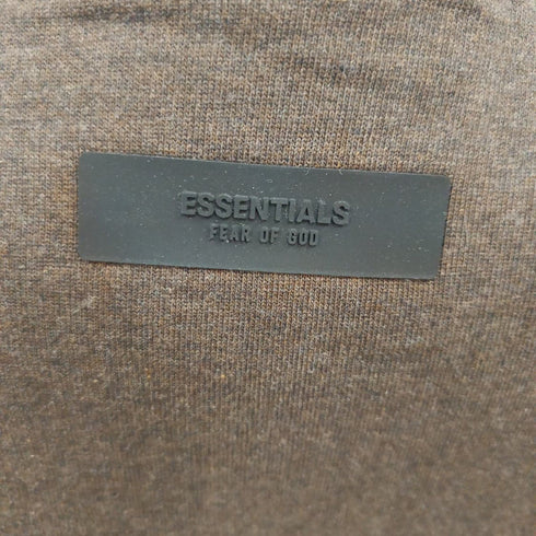 Men's Fear of God Essentials Oversized Logo T-Shirt in Brown Cotton