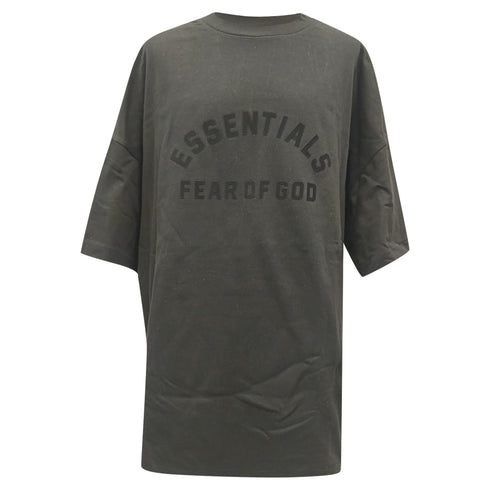 Men's Fear of God Essentials Oversized Logo T-Shirt in Black Cotton
