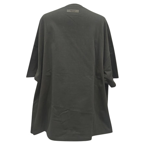 Men's Fear of God Essentials Oversized Logo T-Shirt in Black Cotton