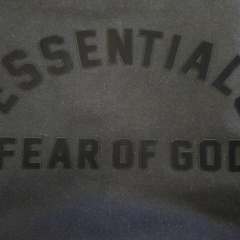 Men's Fear of God Essentials Oversized Logo T-Shirt in Black Cotton