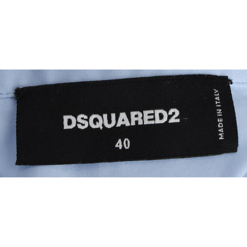 Women's Dsquared2 Button-Down Corset Accent Shirt in Blue Cotton
