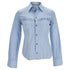 Women's Dsquared2 Button-Down Corset Accent Shirt in Blue Cotton