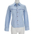 Women's Dsquared2 Button-Down Corset Accent Shirt in Blue Cotton