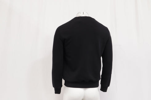 Men's Ermenegildo Zegna Crew Neck Sweater in Black Cotton