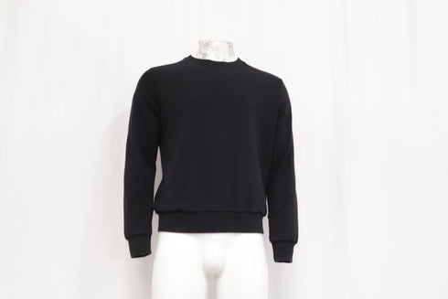 Men's Ermenegildo Zegna Crew Neck Sweater in Black Cotton