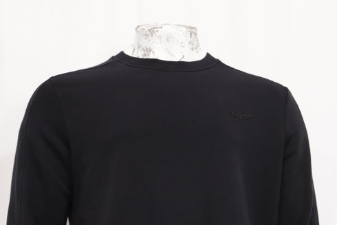 Men's Ermenegildo Zegna Crew Neck Sweater in Black Cotton