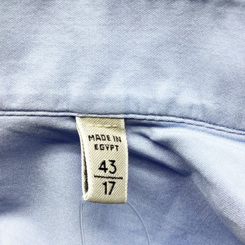 Men's Z Zegna Button-Down Long Sleeve Shirt in Blue Cotton