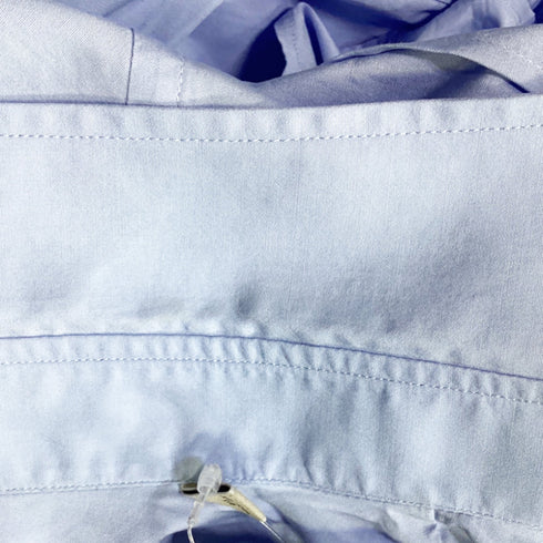 Men's Z Zegna Button-Down Long Sleeve Shirt in Blue Cotton