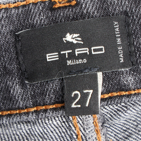 Women's Etro Paisley Print Jeand in Grey Denim