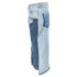 Women's Red Valentino Frayed Patchwork Midi Skirt in Light Blue Denim