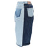 Women's Red Valentino Frayed Patchwork Midi Skirt in Light Blue Denim